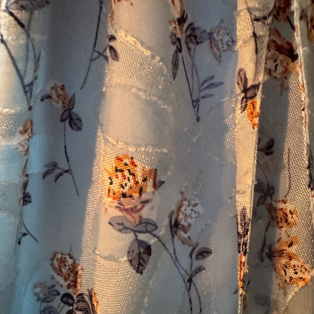 Eva Mendes for New York & Company Blue Floral half Sleeve Dress - Picture 3 of 6